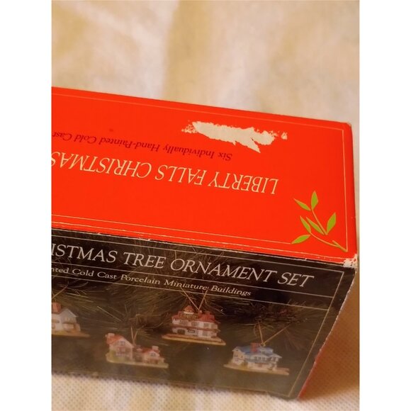 Liberty Falls Christmas Tree Ornament Set 6 Hand Painted L02 Vintage 90s - Picture 5 of 10